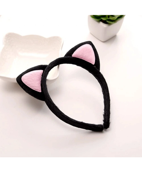 Sevimli Kedi Kulak Pofuduk Kedi Taç Siyah İçi Pembe Renk 17x15 Cm