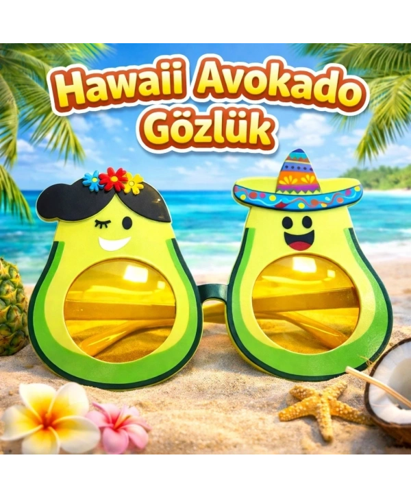 Hawaii Temalı Avokado Gözlük – Kostüm  Parti Gözlüğü
