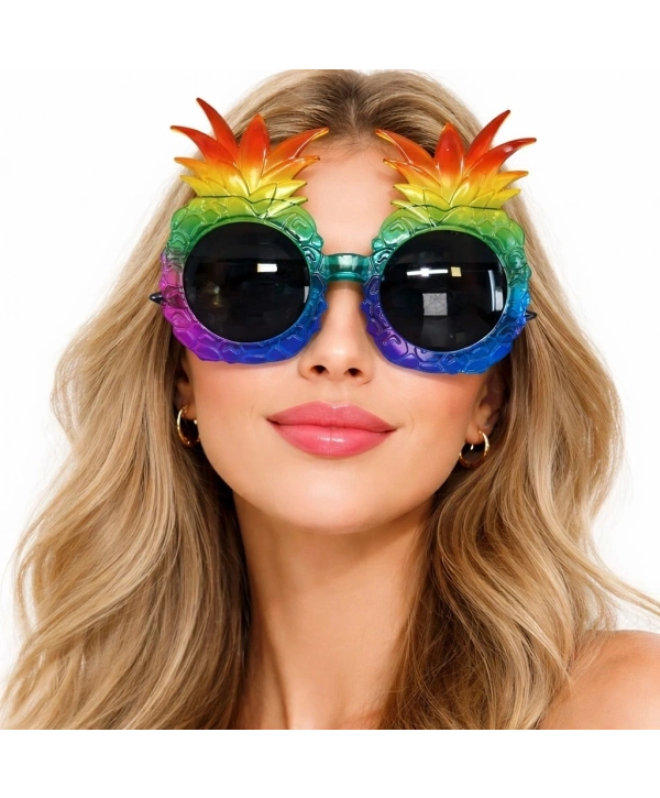 Tropikal Ananas Tasarımlı Renkli Hawaii Parti Gözlüğü