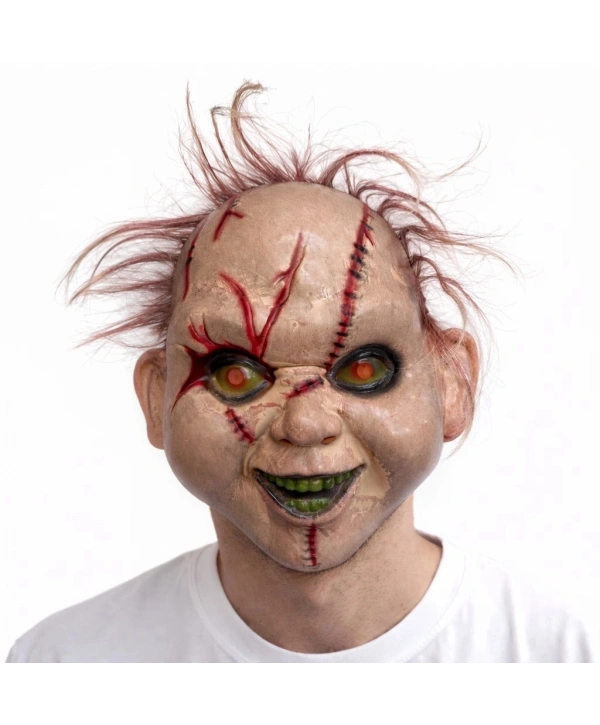 Saçlı Çaki Korku Maskesi – Gerçekçi Dikişli Ve Detaylı Maske