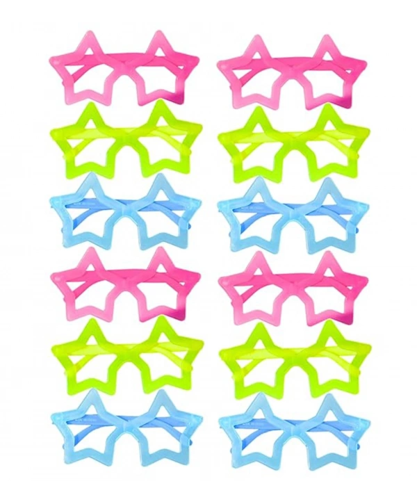 Fosforlu Yıldız Model Glow Parti Gözlüğü Karanlıkta Yanan Gözlükler 12 Adet