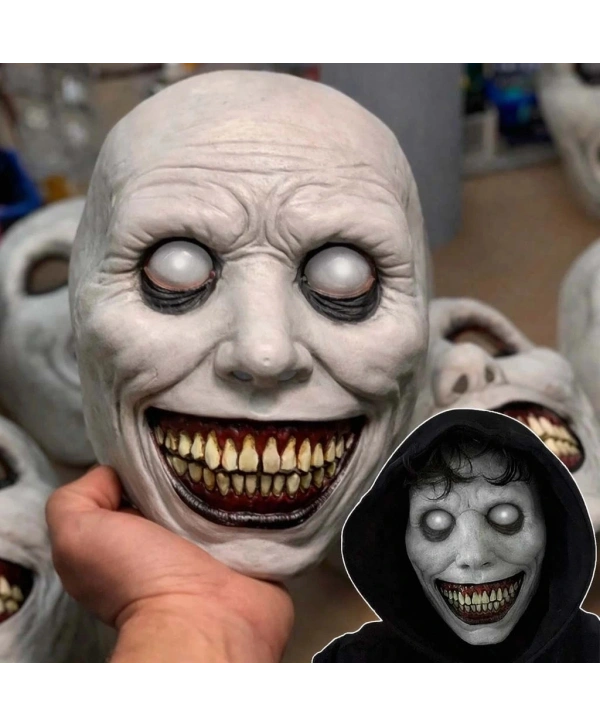 Dehşet Gülüşlü Donuk Göz Efektli Korku Maskesi 22x18 Cm
