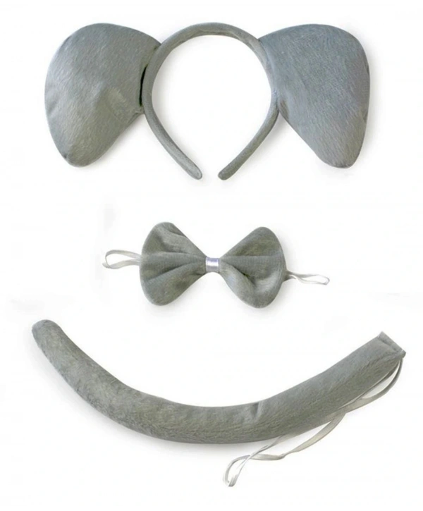 Fil Kostümü Aksesuar Seti 3 Lü - Taç Papyon Kuyruk