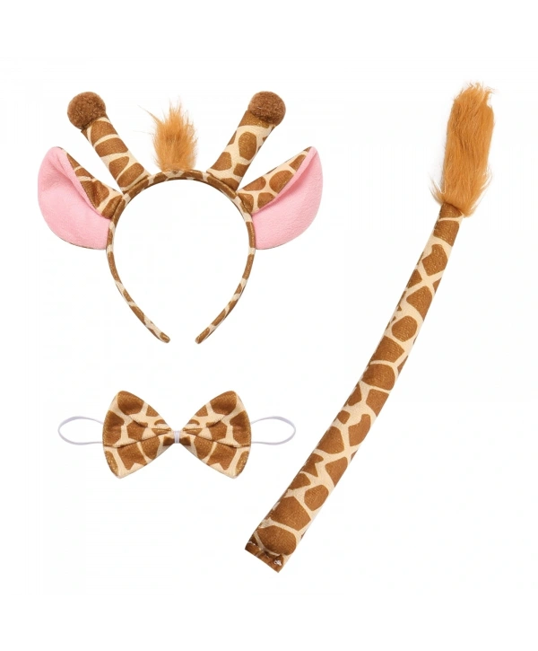 Zürafa Kosümü Aksesuar Seti 3 Lü - Taç Papyon Kuyruk