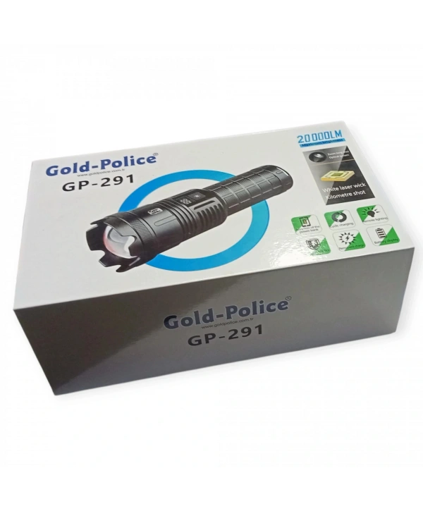 Gold Polıce Gp-291 Güçlü El Feneri 20,000 Lümen