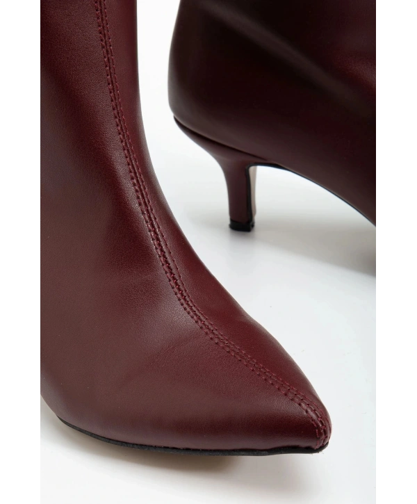 SYT-2025 Bordo Cilt  Günlük Kadın Çizme