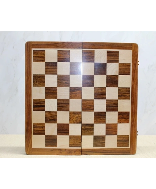 Özel Vernikli Mıknatıs Taşlı Ahşap Katlanabilir Kutulu Satranç Oyunu 30 Cm G223