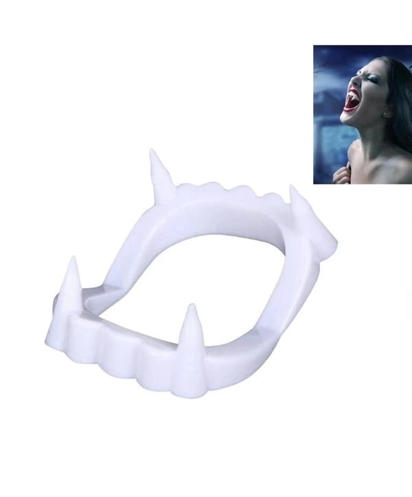 Beyaz Renk Çift Damak Takma Vampir Dişi