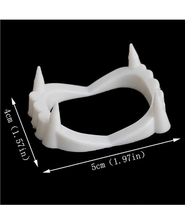 Beyaz Renk Çift Damak Takma Vampir Dişi