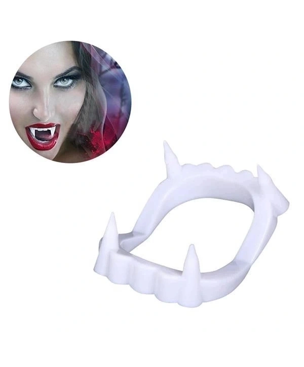 Beyaz Renk Çift Damak Takma Vampir Dişi