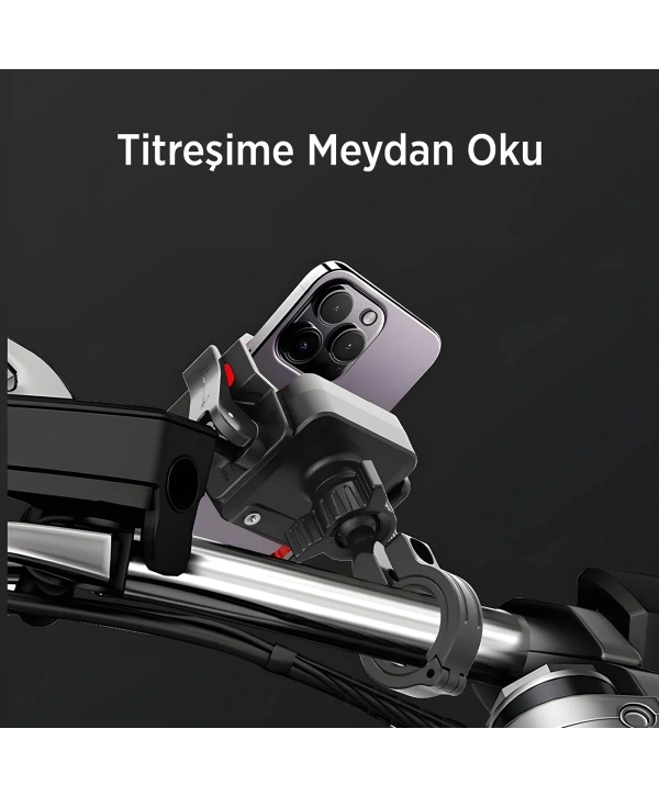 Gidon Bağlantılı 360° Derece Ayarlanabilir 3.5”-7.2” Uyumlu Motosiklet Bisiklet Telefon Tutucu