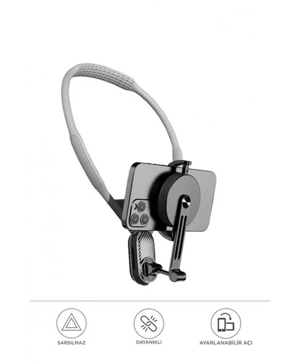360 Derece Ayarlanabilir Boyun Askılı Manyetik Telefon Tutucu