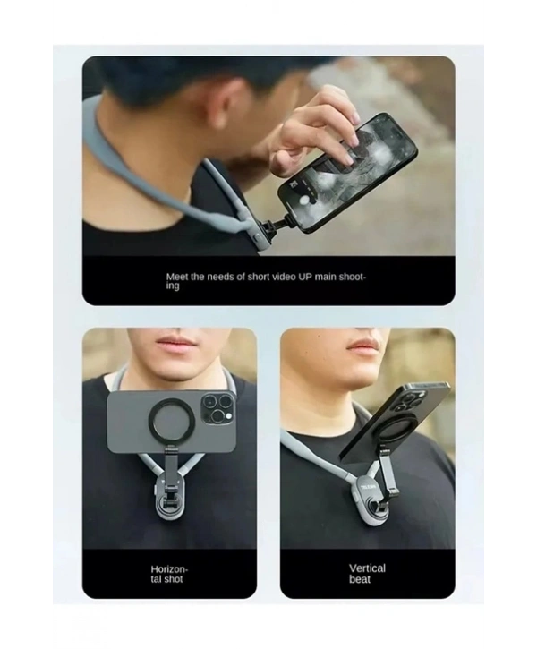 360 Derece Ayarlanabilir Boyun Askılı Manyetik Telefon Tutucu