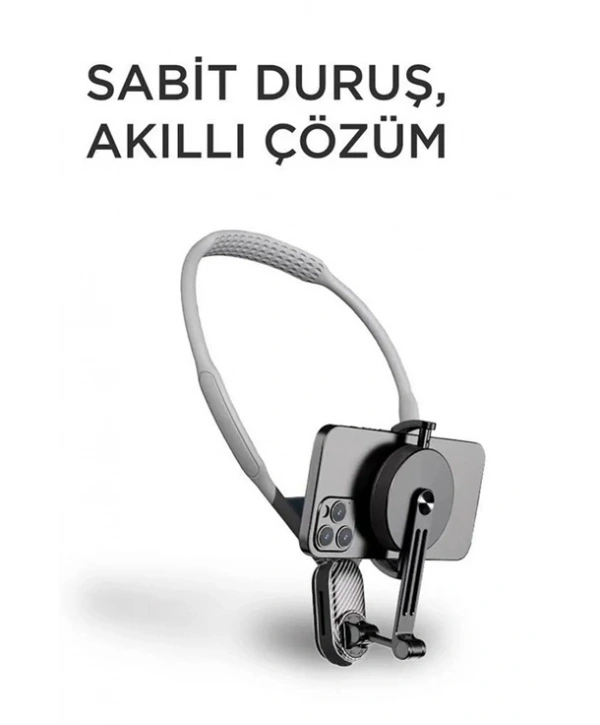 360 Derece Ayarlanabilir Boyun Askılı Manyetik Telefon Tutucu