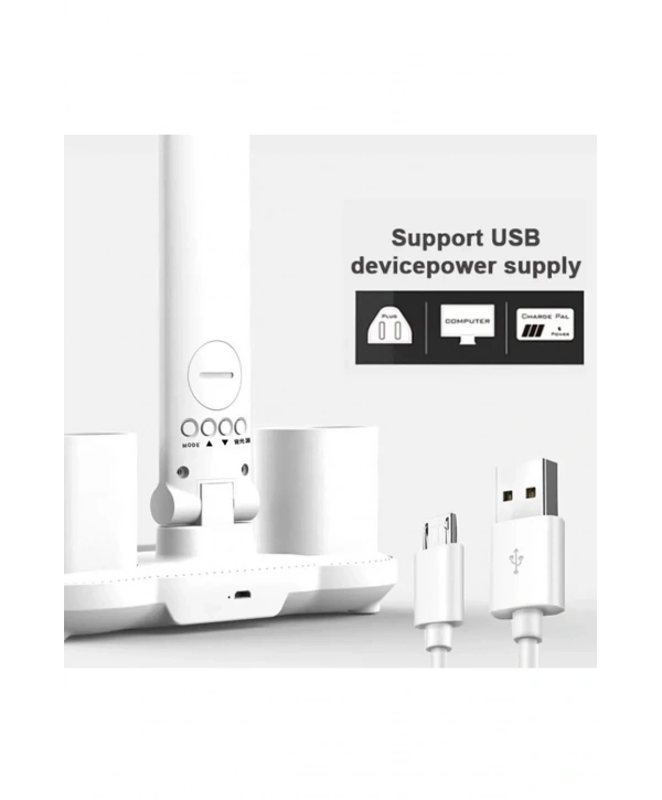 Led Dokunmatik Katlanabilir Masa Lambası Takvim Sıcaklık Saat Şarjlı Masa Lambası