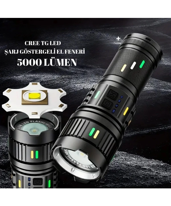 5000 Lümen Cree Tg Led Şarj Göstergeli El Feneri  Wt-731