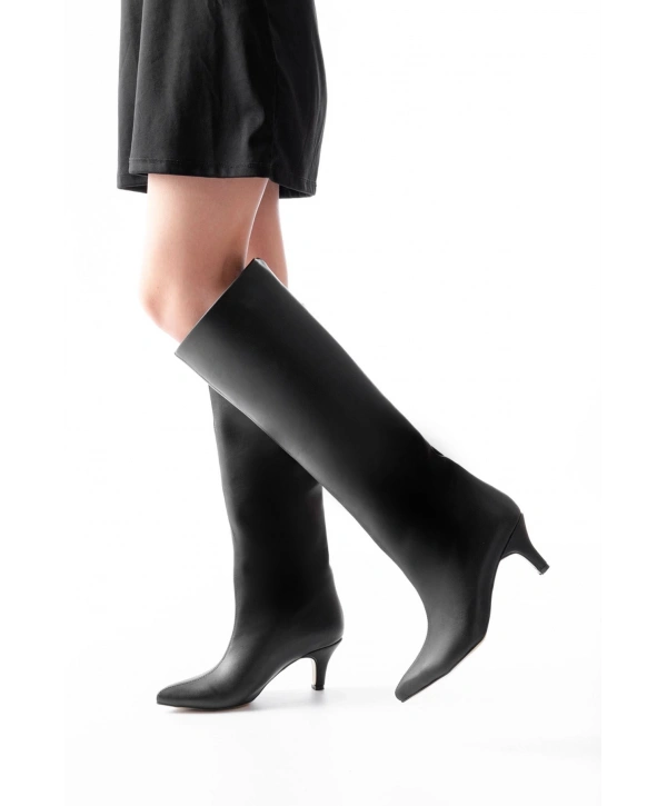 SYT-2025 Siyah Cilt  Günlük Kadın Çizme