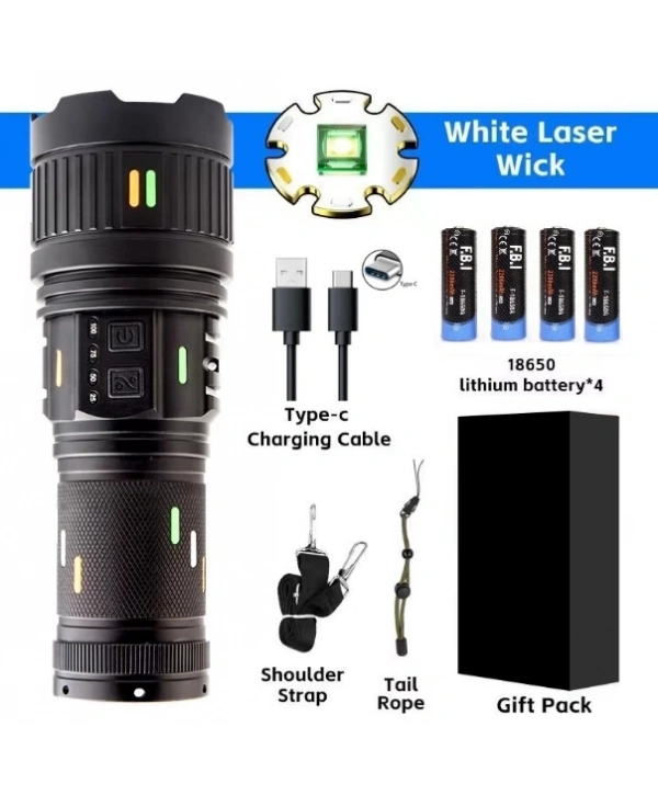 Pro F-3001 Alüminyum Tg Led Güç Göstergeli Type-c Şarjlı El Feneri 100 W