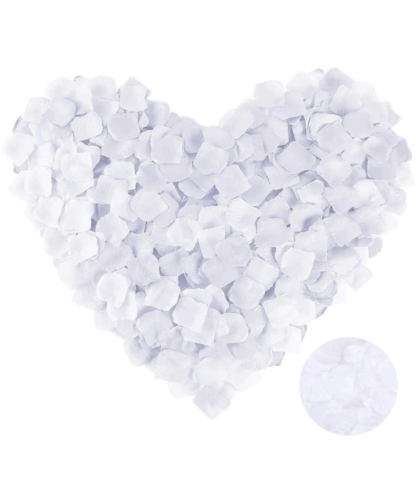 Beyaz Renk Gül Yaprağı Şekilli Konfeti 1 Paket 100 Adet