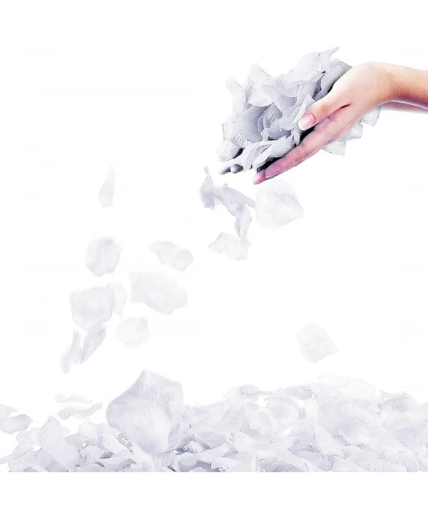 Beyaz Renk Gül Yaprağı Şekilli Konfeti 1 Paket 100 Adet