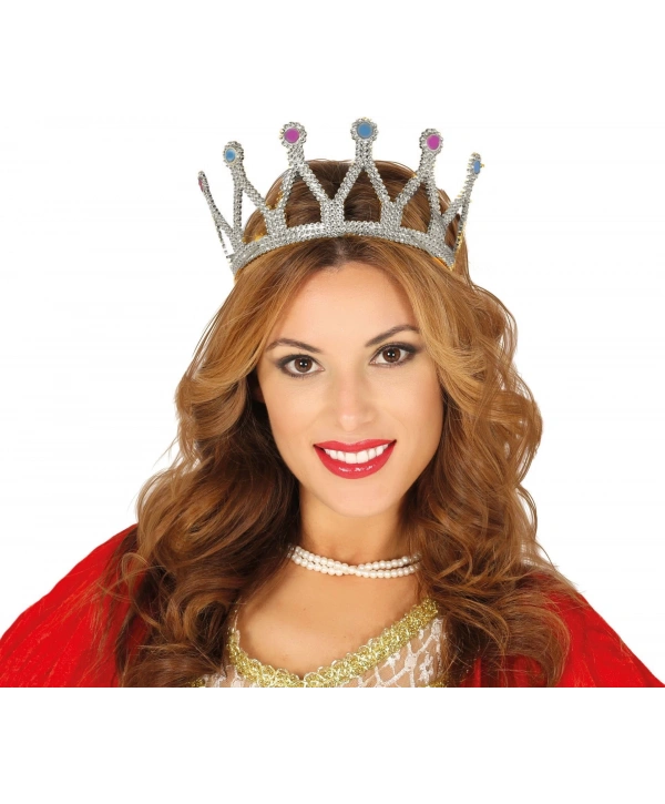 Rönesans Kostümlü Kraliyet Ortaçağ Gümüş Kraliçe Prenses Tacı