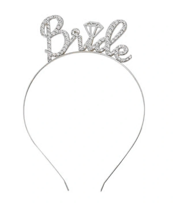 Gümüş Renkli Taşlı “bride” Gelin Tacı – El Yazısı Yazı Tipiyle