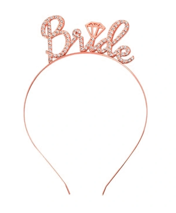 Rose Gold Renkli Taşlı “bride” Gelin Tacı – El Yazısı Yazı Tipiyle