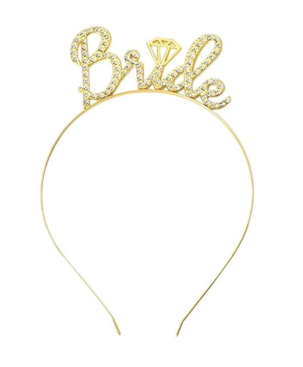 Altın Renkli Taşlı “bride” Gelin Tacı – El Yazısı Yazı Tipiyle