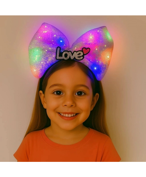 Led Işıklı Love Yazılı Mor Fiyonk Taç – Kız Çocuk Parti Tacı