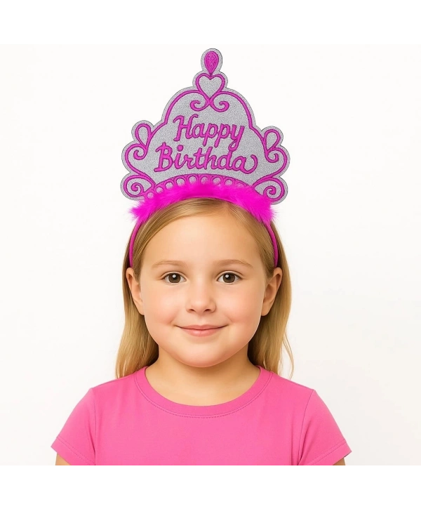 Pembe Happy Birthday Prenses Tacı – Doğum Günü Taç Aksesuarı