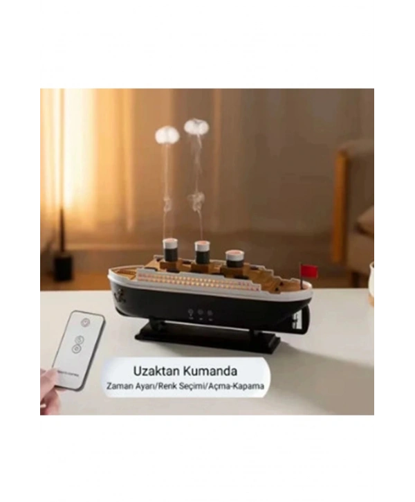 Titanic Gemi Hava Nemlendirici Işıklı Fonksiyonlu Buhar Makinesi Kumandalı