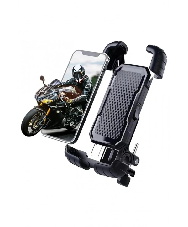 360° Derece Ayarlanabilen Gidon Bağlantılı Bisiklet Motosiklet İçin Abs 4-7.8″ İnç Telefon Tutucu