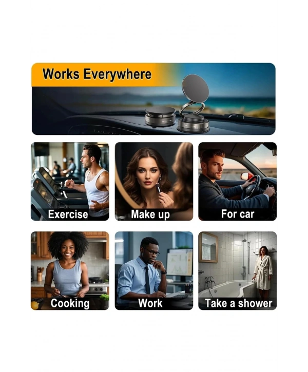 Metalik Magsafe Telefon Tutucu Tüm Yüzeylerle Uyumlu Vakumlu 360 Dönen Oynar Başlık