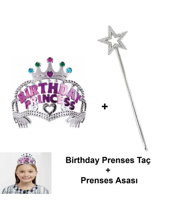 Kız Çocuk Doğum Günü Prenses Seti – Taç Ve Sihirli Asa