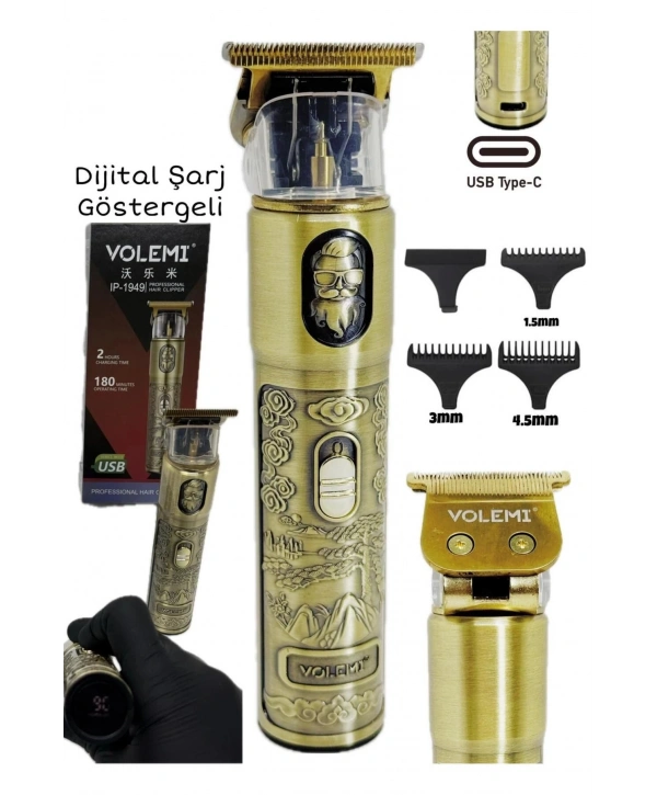 Ip-1949 Şarj Göstergeli Sakal Lazer Öncesi Vücut Ense Çizim Kişisel Bakım Aletleri Sıfıra Yakın Tıraş