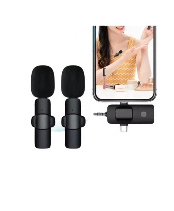 Yüksek Kalite Profesyonel 3 In 1 Kablosuz Taşınabilir Yaka Mikrofonu Youtube Facebook Tiktok