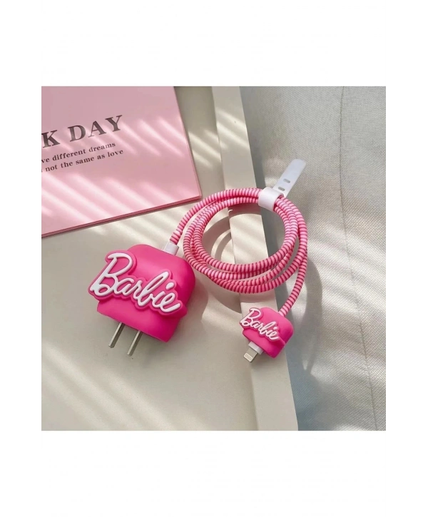 İphone 18w/20w Uyumlu Barbie Şarj Kılıfı, Şarj Kablosu Örme Aparatı, Toparlayıcı