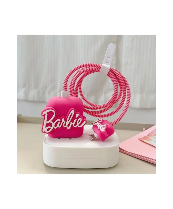 İphone 18w/20w Uyumlu Barbie Şarj Kılıfı, Şarj Kablosu Örme Aparatı, Toparlayıcı