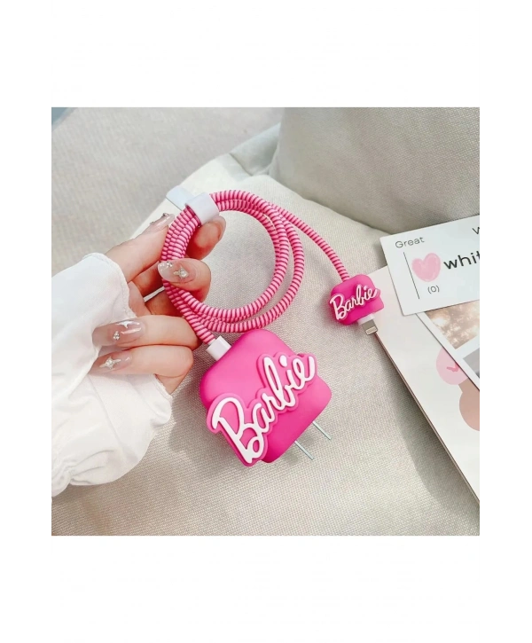 İphone 18w/20w Uyumlu Barbie Şarj Kılıfı, Şarj Kablosu Örme Aparatı, Toparlayıcı