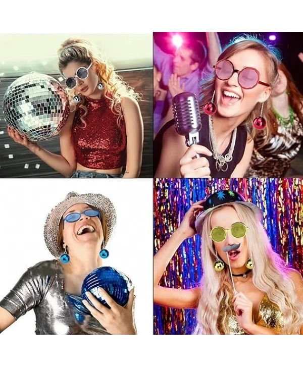 Sallanan Disko Top Küpeli Gözlük Retro Hawaii 5 Renk 6 Adet