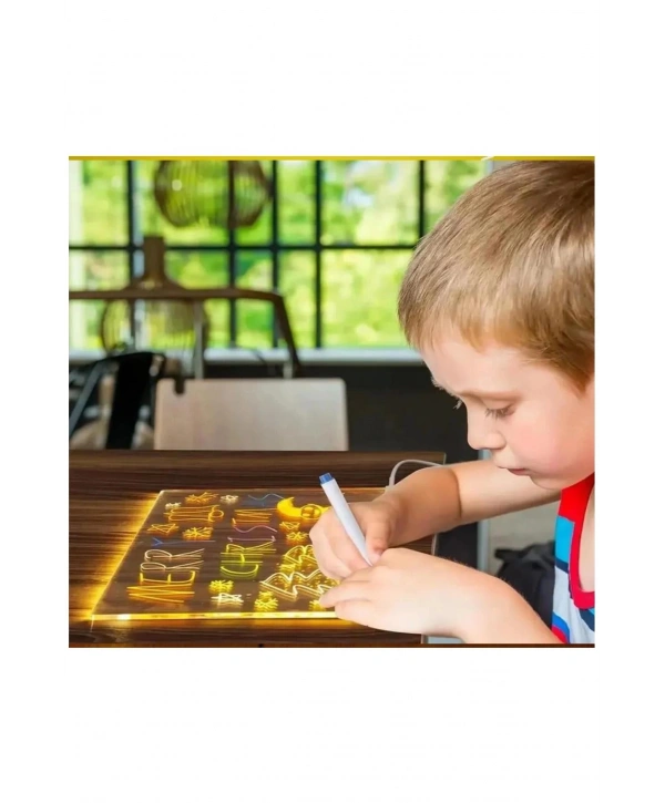 12 Inc Led Işıklı Çizim Tahtası Ayarlanabilir Stant Ve Kalemleri İle