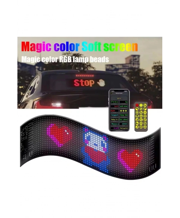 Led Panel Cama Yapışan Telefon Kontrollü Led Ekran Panel 16*64 Led Sayısı