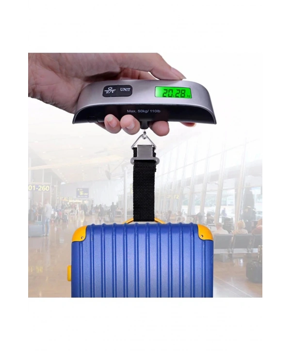 Dijital Işıklı Elektronik Askılı El Bagaj Tartısı Bavul Kantarı Seyahat Çantası 50kg