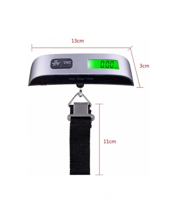 Dijital Işıklı Elektronik Askılı El Bagaj Tartısı Bavul Kantarı Seyahat Çantası 50kg