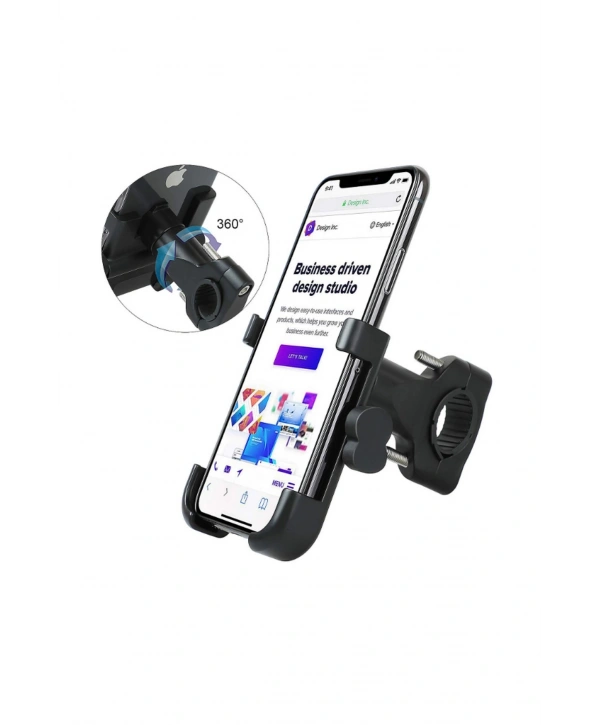 Alüminyum Gövdeli Metal Gidon Bağlantılı Motosiklet Telefon Tutucu 7 İnç Xl