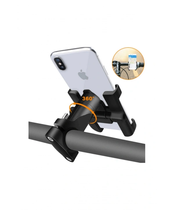 Alüminyum Gövdeli Metal Gidon Bağlantılı Motosiklet Telefon Tutucu 7 İnç Xl