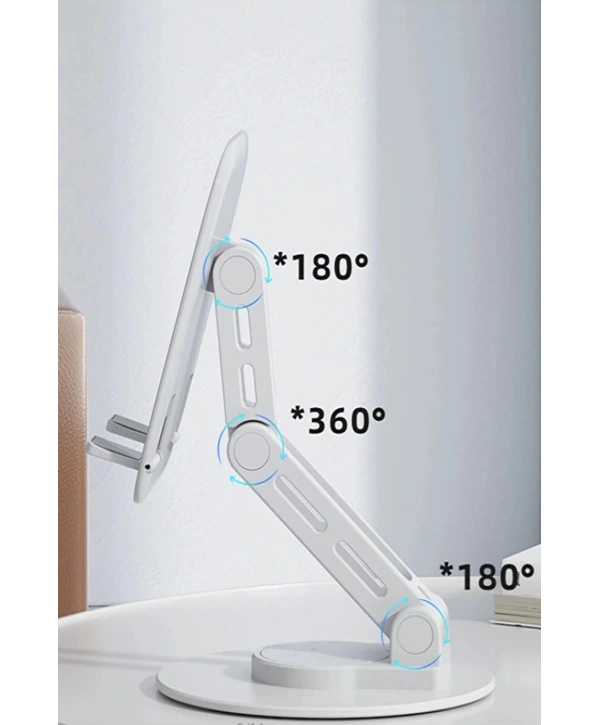 F17s  Masaüstü Telefon Tutucu Döner Tabanı Alüminyum Paslanmaz Çelik Katlanabilir