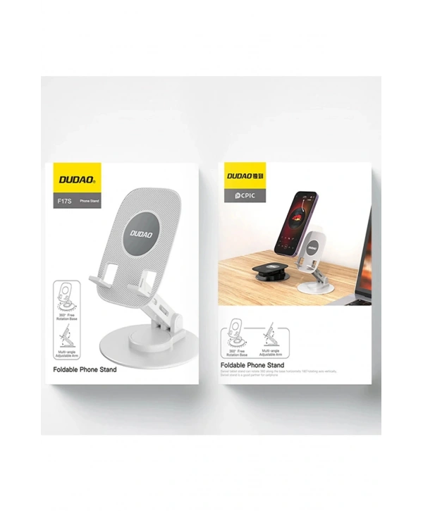 F17s  Masaüstü Telefon Tutucu Döner Tabanı Alüminyum Paslanmaz Çelik Katlanabilir