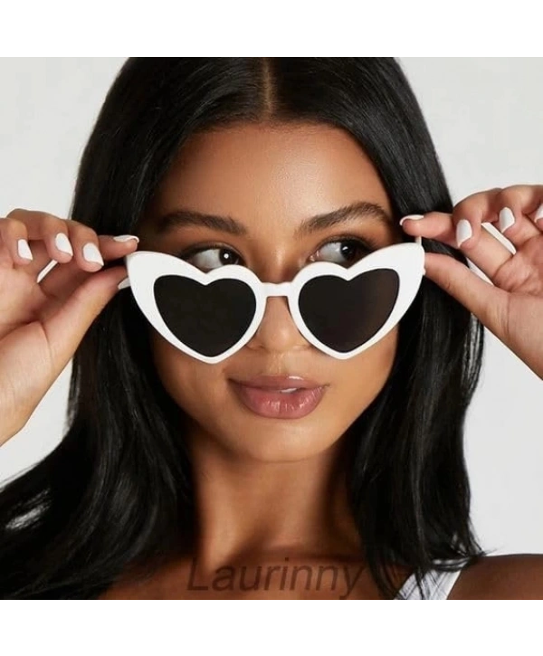 Beyaz Renk Kalp Gelin Düğün Gözlüğü 15x5 Cm
