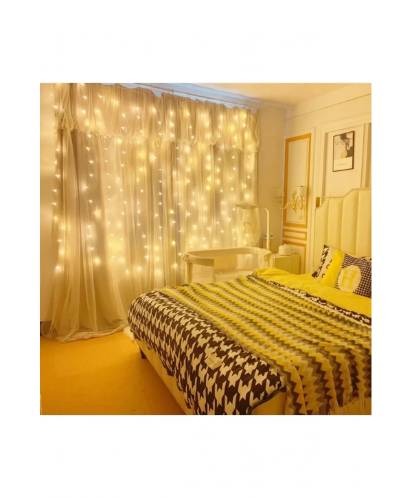 8 Fonksiyonlu Peri Perde Led Uzaktan Kumandalı Günışığı Perde Peri Led (3 Mt X 3 Mt)